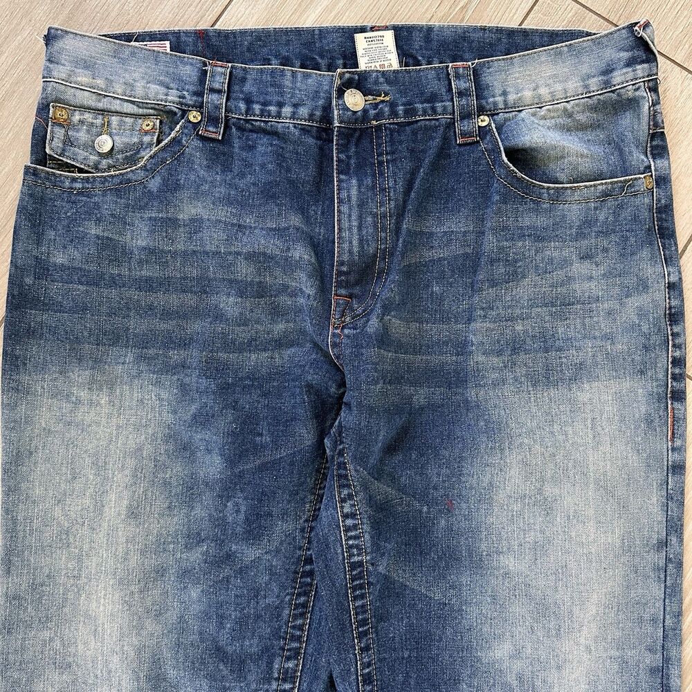 True Religion Men’s Bleached Ricky Jeans Size 42 x 30 Mens USA Made - Picture 7 of 15